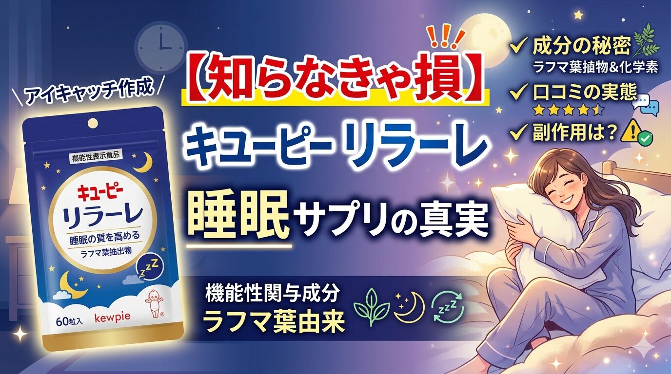 【知らなきゃ損】キユーピー リラーレ 睡眠 サプリの真実